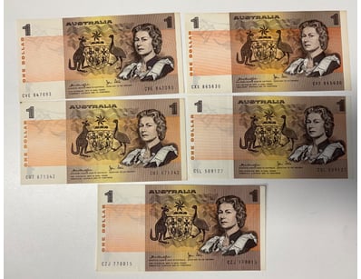 AUSTRALIAN ONE DOLLAR NOTES COLLECTION

X5 R77 (...