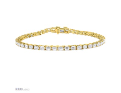 5.00 CARATS YELLOW GOLD EMERALD CUT LAB GROWN DIAM...