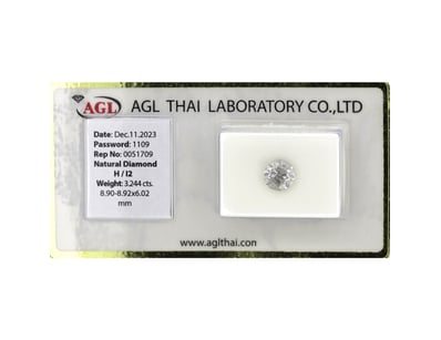 3.244CT CERTIFIED, NATURAL DIAMOND     

Round Bri...