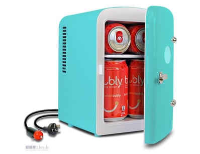 Koolatron Retro 4L 6 Can Portable Mini Fridge - Aq...