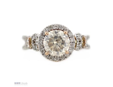 14K WHITE GOLD AND DIAMOND, DECORATIVE SPLIT BAND ...
