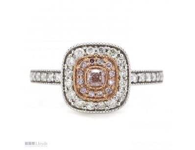 14K WHITE/ROSE GOLD, FANCY PINK CHAMPAGNE DIAMOND ...
