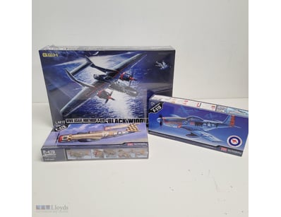 LOT OF THREE ACADEMY MODEL AIRCRAFT KITS - WWII US...