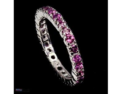 NATURAL RHODOLITE GARNET ETERNITY RING BAND.      ...