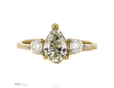 14K YELLOW GOLD AND 0.99CT TDW DIAMOND, TRILOGY RI...