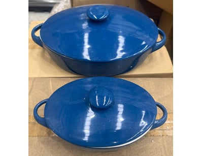 RRP: $129 Nova Webb set of 2 oval casseroles in st...