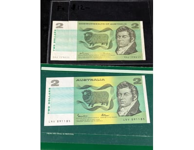 AUSTRALIAN $2 BANKNOTES - FINAL PRINTING SERIES CO...