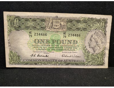 AUSTRALIAN ONE POUND NOTE, COMMONWEALTH BANK OF AU...