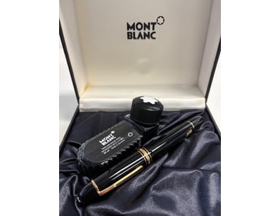 MONTBLANC FOUNTAIN PEN WITH INK BOTTLE SET - BLACK...