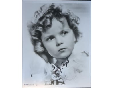BLACK AND WHITE PHOTOGRAPH FEATURING CHILD STAR SH...