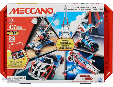 RRP $99 Meccano Maker’s Toolbox 437-Piece Intermed...
