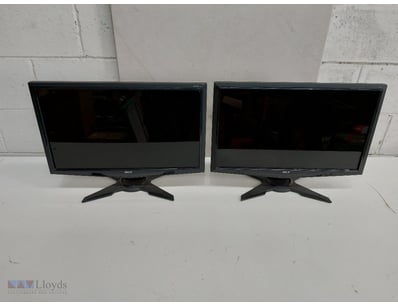 Pair of Acer G225HQ LCD monitors, 22-inch displays...