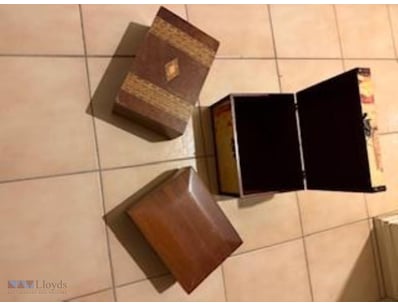 Assorted Wooden Boxes, Felt Lying