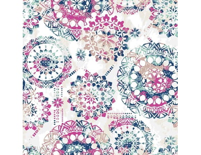 Pack of 3 RoomMates Pink and Blue Boho Medallion P...