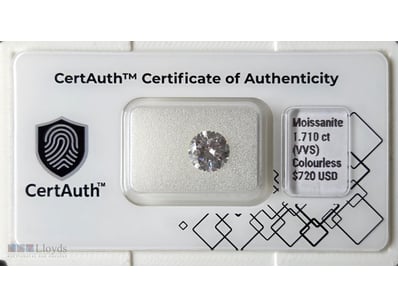 CERTIFIED 1.710CT COLOURLESS MOISSANITE (SILICON C...