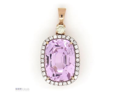 14K ROSE GOLD, 23.14CT KUNZITE AND DIAMOND, STATEM...