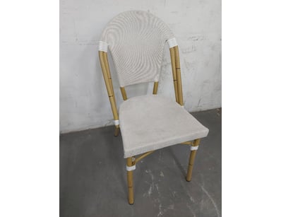 Chair, Bamboo look, White Mesh, 
Approx Dimension...