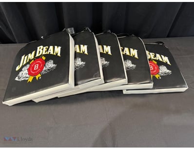 JIM BEAM BOURBON WHISKEY BRANDED SEAT CUSHIONS SET...