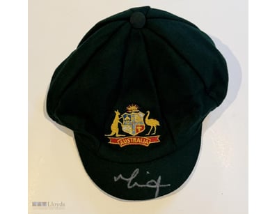 MITCHELL JOHNSON SIGNED REPLICA AUSTRALIA TEST CAP...