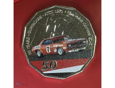 2020 AUSTRALIA SUPERCAR COIN 50 CENTS-COLOURED UNC...