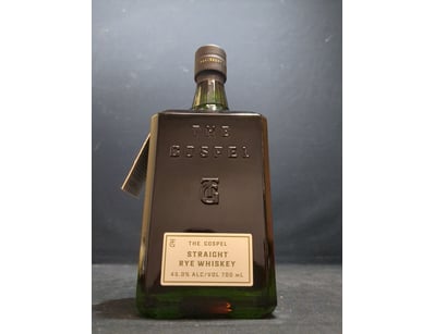 The Gospel Straight Rye Whiskey, 700mL bottle, 45....