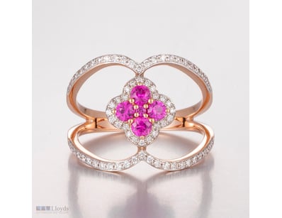 14CT ROSE GOLD RUBY AND DIAMOND DRESS RING      

...