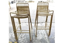 Gold Metal Wire Bar Stools - Sets of 9-