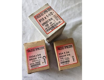 Stainless Steel Screws Different Sizes, 3 Boxes Ea...