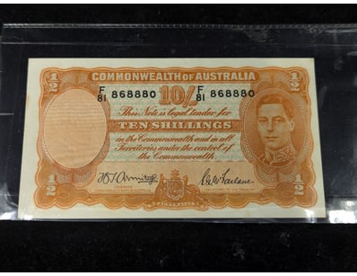 COMMONWEALTH OF AUSTRALIA TEN SHILLINGS BANKNOTE
...