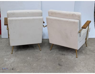 Occasional chairs, bronze coloured metal frame, ti...
