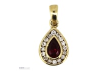 9K Yellow Gold, Syn Thetic Ruby And