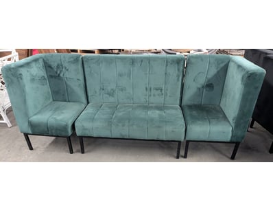 Modern three-piece modular seating set featuring a...