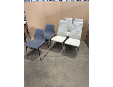 Lot of 6 contemporary dining chairs comprising two...
