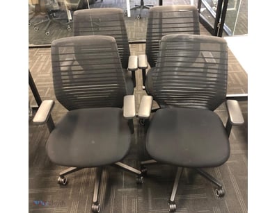 Office Chairs, with Wheels & Arm Rest, QTY 4.