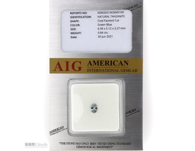 0.84CT CERTIFIED, NATURAL TANZANITE     

Oval Fac...
