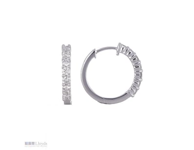 0.54 CT ROUND DIAMOND HUGGIE HOOP EARRINGS IN 18KT...