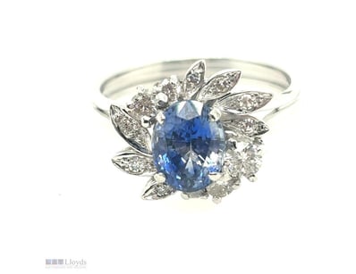 18CT WHITE GOLD (XRF TESTED) SAPPHIRE AND DIAMOND ...