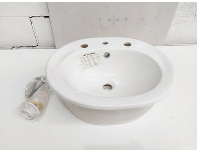 Brand new circular ceramic basin sink with pedesta...