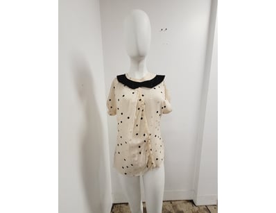 MARC BY MARC JACOBS CREAM POLKA DOT SHORT-SLEEVE T...
