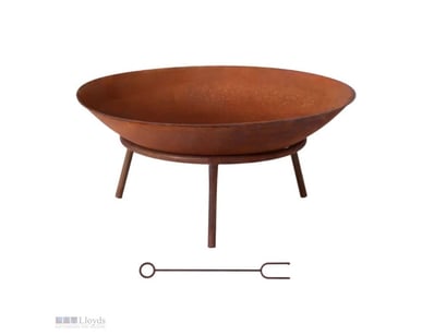 RRP $182.99. Grillz 56cm Fire Pit Iron Rustic Bowl...