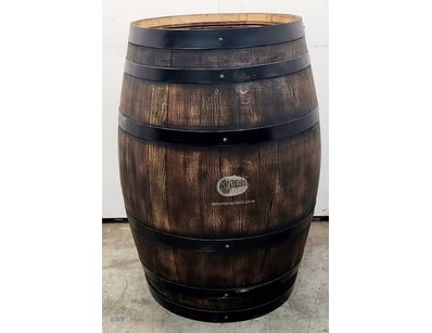 Premium Barrel Products wooden barrel featuring tr...