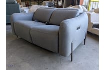 2 Seater, Grey, Leather Style Electric Couch, USB