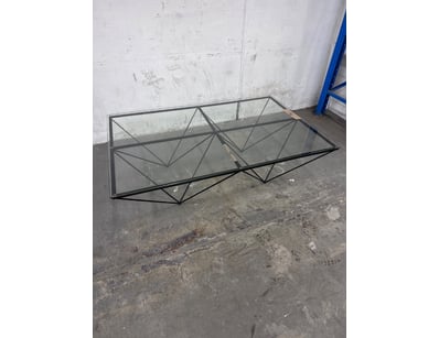 Coffee table, Glass, Modern Contemporary, Metal Fr...