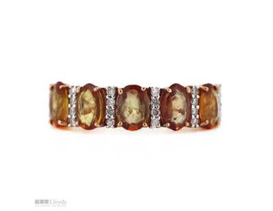 14K ROSE GOLD, ORANGE SAPPHIRE AND DIAMOND, ETERNI...