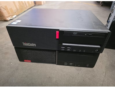 Lot of two Lenovo ThinkCentre desktop computers.
...