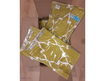 100pc lot of New rectangle mustard yellow & white ...