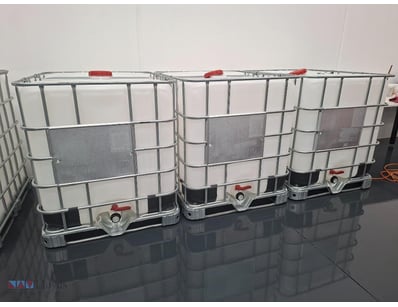 Set of three industrial 1000L IBC (Intermediate Bu...