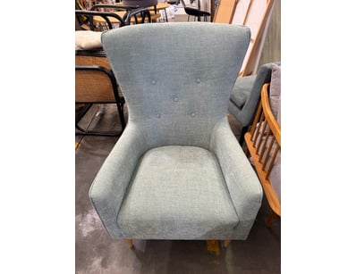 Mid-century modern wingback armchair upholstered i...
