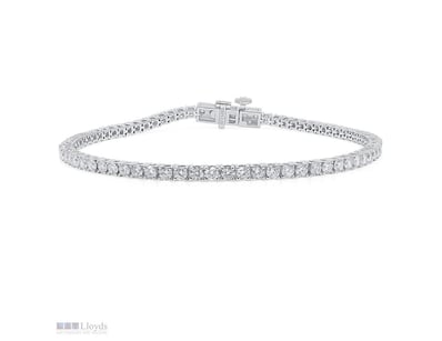 3.01 CARATS STERLING SILVER LAB GROWN DIAMOND TENN...