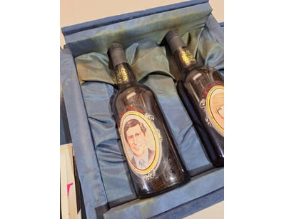 Commemorative Royal Wedding set featuring two bott...